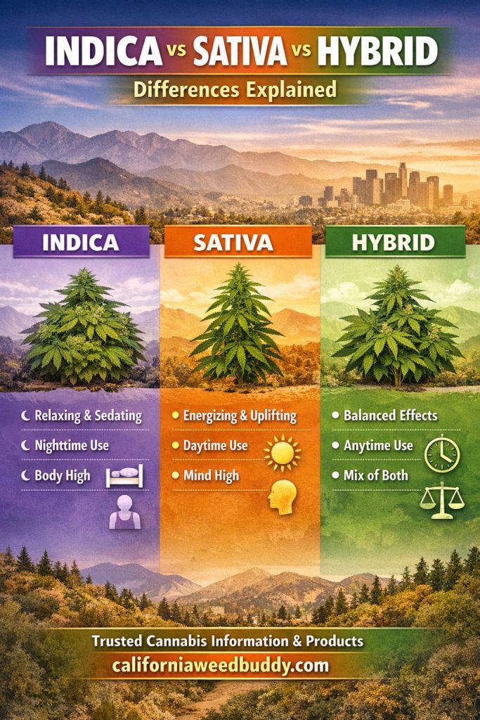 Indica vs Sativa vs Hybrid: Differences Explained